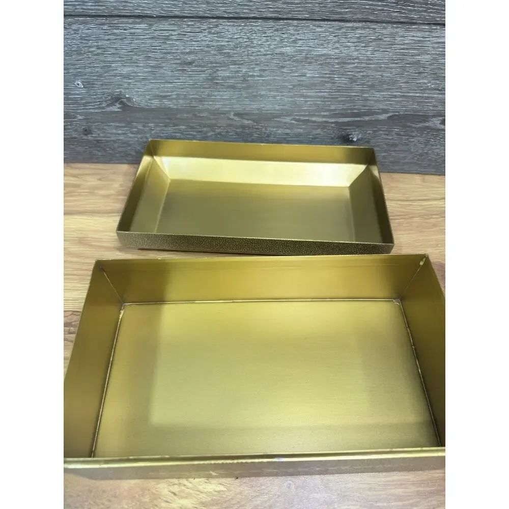 Restoration Hardware RH Etched Brass Faux Shagreen Decorative Box 11x6x5”